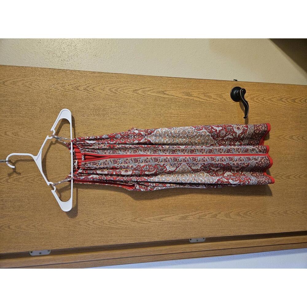 Max Studio Red Paisley Sun Dress